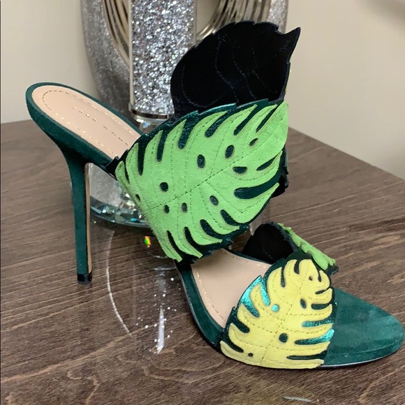 ZARA WRAP-AROUND LEATHER LEAF SANDALS - Picture 6 of 16